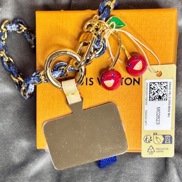 Louis Vuitton x Murakami Denim Cherry Phone Holder - Picture 8 of 11